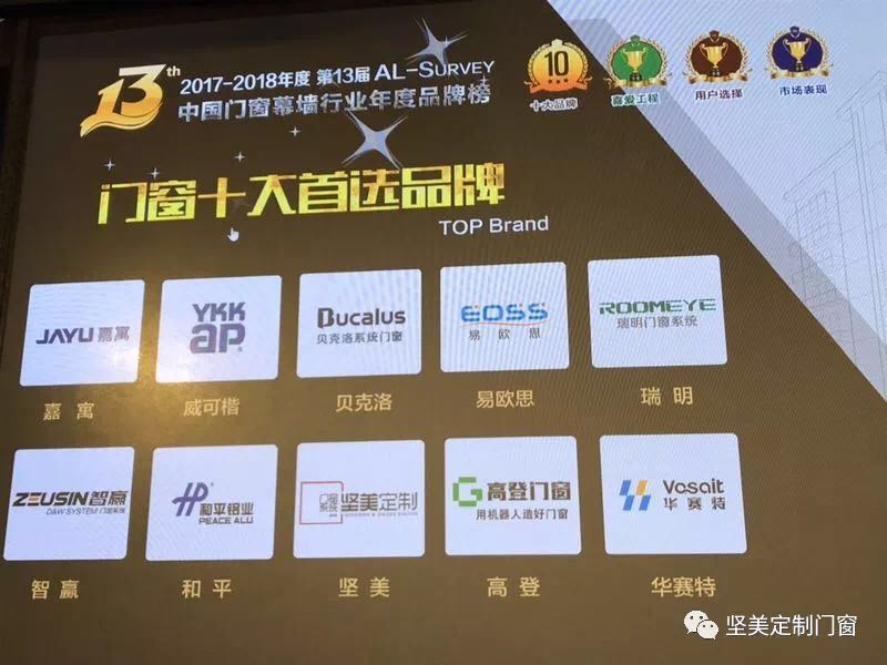品質315| 堅美定制榮獲門窗十大首選品牌，彰顯實力+品質
