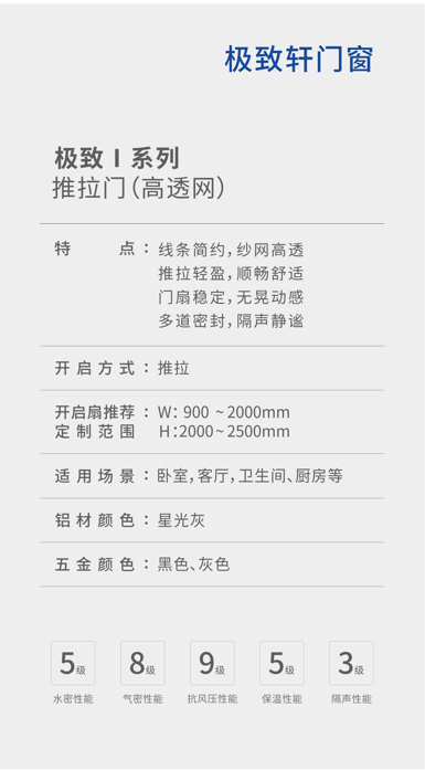 極致Ⅰ系列推拉門(高透網)